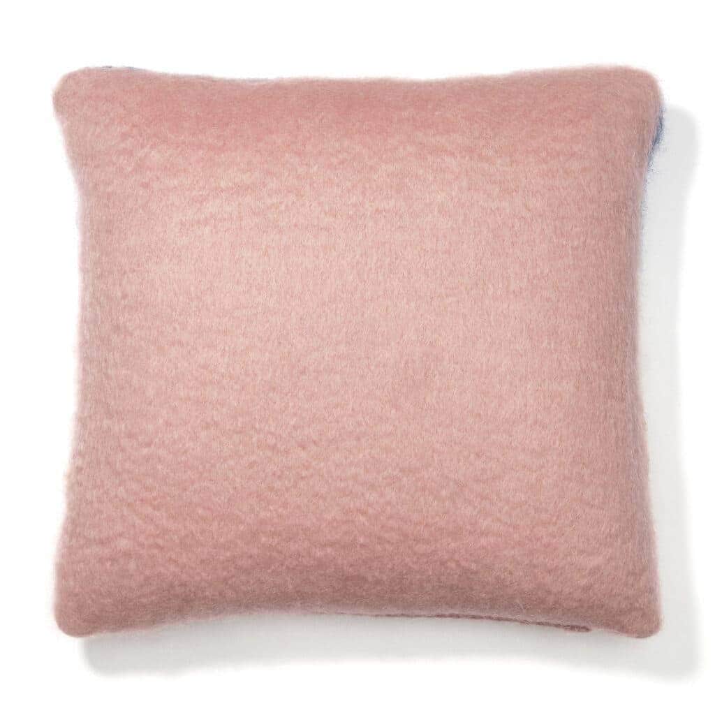 Viso Mohair Pillow Pink, Camel, White and Navy Colour Block back